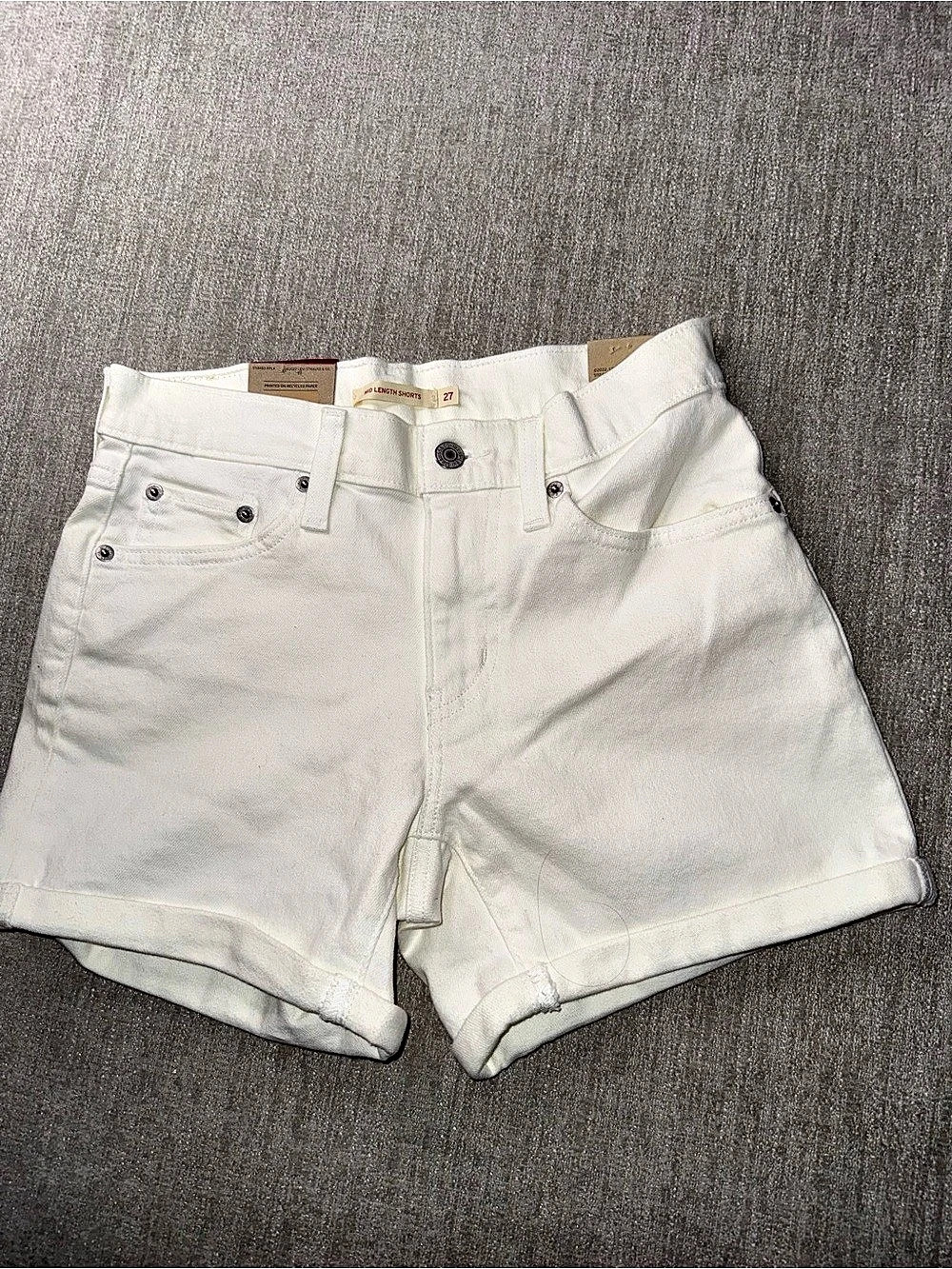 Levi’s Mid-Length Denim Shorts White Size 27 Mid Rise NWT